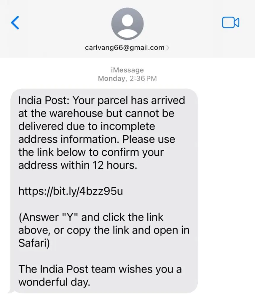 India_Post Fake Message